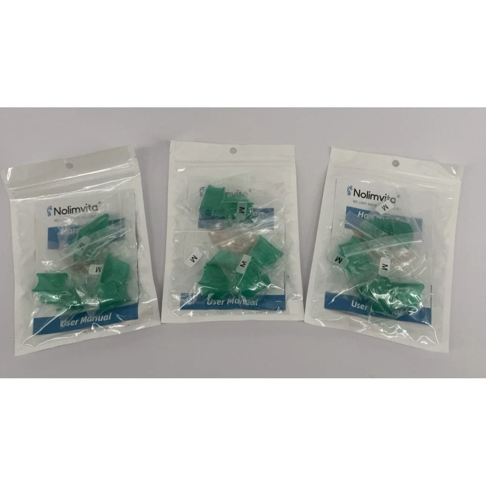 Nolimvita Hammer Toe Straightener 3 Pairs Green Silicone Gel Medium Size NEW